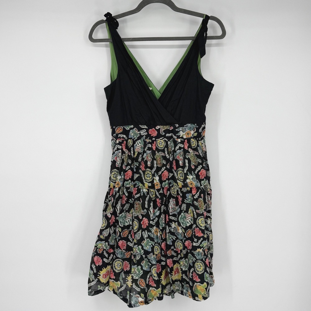 Maeve Anthropologie Bora Bora Tropical Print Cotton Fit & Flare Mini Dress‎ 4